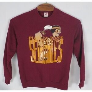Vintage Jerzees 1989 Florida‎ State Seminoles Sweatshirt Size XL Burgundy